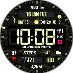 Digital Mod Black watchface
