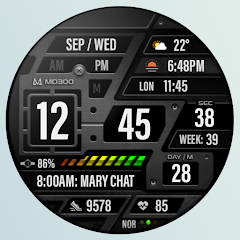MD300 Digital watch face